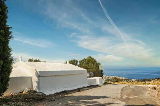 Traditional small village in Aegina island near the sea