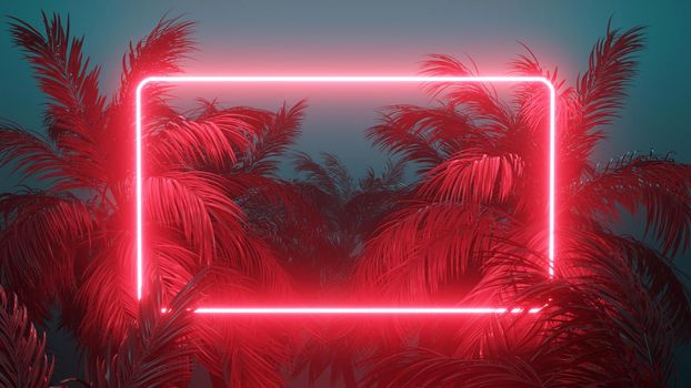 Synthwave or Retrowave Palms Scene Background