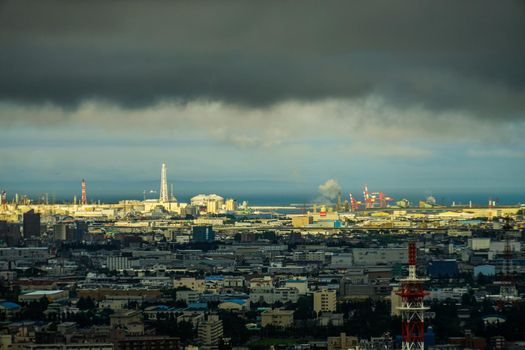 Sendai cityscape (from the Aer Observatory). Shooting Location: Sendai, Miyagi Prefecture