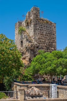 Antalya, Turkey 19.07.2021. Antalya Clock Tower in Turkey on a sunny summer day