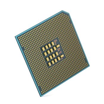 Central processing unit (CPU) on white background