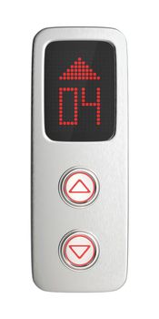 Elevator call panel with up and down buttons