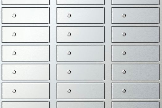 Safety deposit boxes in a bank