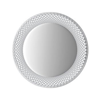 Round button with metal mesh around it