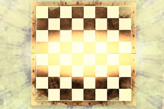 a square board divided into sixty-four alternating dark and light squares, used for playing chess or checkers.Green chessboard on a gray background with space for text.
