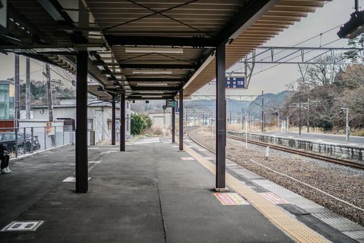 Matsushima Station Platform. Shooting Location: Miyagi-gun Matsushima Town