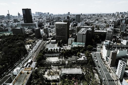 Bunkyo Civic Center View from the city of Tokyo seen from the lounge. Shooting Location: Tokyo metropolitan area