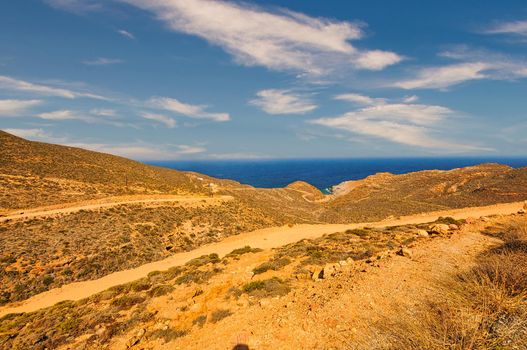 Cycladic island of Anafi, with beautiful beaches, pefrect for vacation