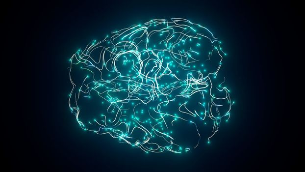 Brain activity visualization with particles effect