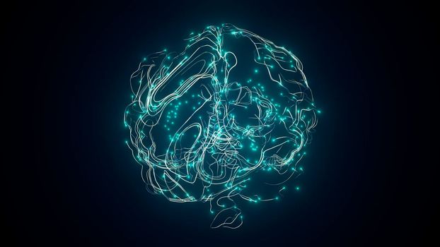 Brain activity visualization with particles effect