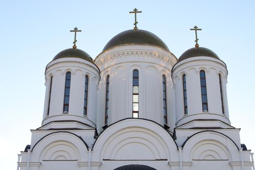 The church is made of white stone. Religion. Orthodoxy. Architecture. .