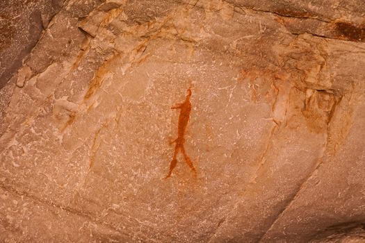 Badly eroded San rock art in the Cederberg Mountains in the Western Cape. South Africa