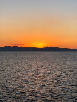 Beautiful closeup wave. Amazing sunset tropical paradise sea beach. Tranquil summer vacation holiday landscape. Positive energy nature seascape. High quality photo. Greese island