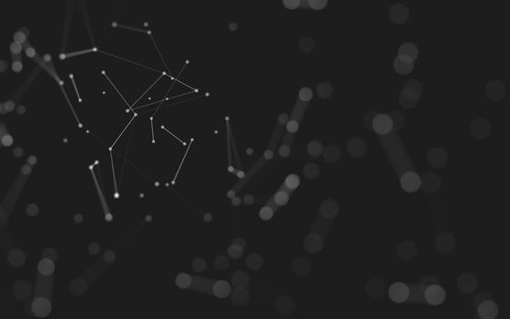 Abstract background. Molecules technology with polygonal shapes, connecting dots and lines. Connection structure. Big data visualization. 