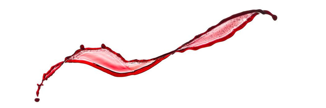 Isolated Red wine splash on white background.