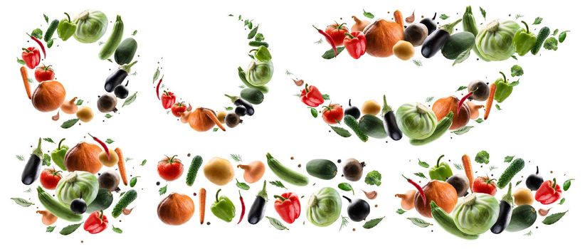 Large set of isolated vegetables on a white background.