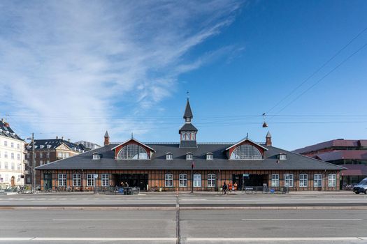 Copenhagen, Denmark - March 1, 2022: Exterior view of Osterport station.