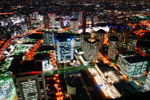 Night view of Minato Mirai. Shooting Location: Yokohama-city kanagawa prefecture