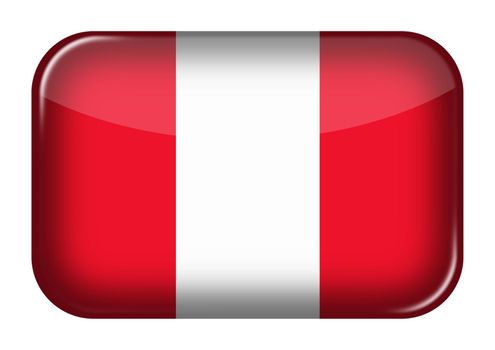 A Peru web icon rectangle button with clipping path 3d illustration