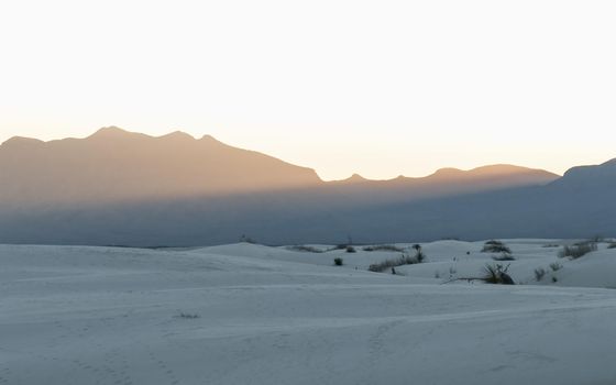 Sunset Rays cross over White Sands National Park
