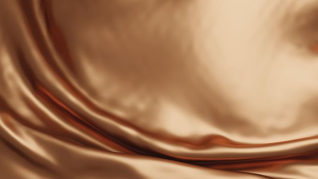 Copper luxury fabric background with copy space 3d render
