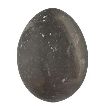 Black painted egg isolated on white background.