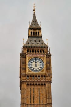 London, United Kingdom, February 6, 2022: Big Ben is the popular tourist name for the clock tower at the Palace of Westminster