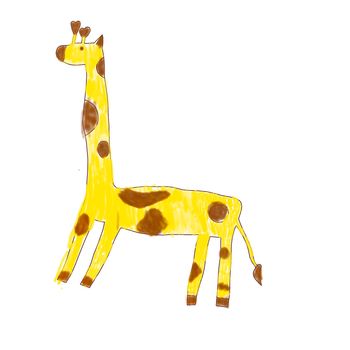 Cute hand drawn doodle giraffe. Hand drawn cute children's illustrations for birthday cards, t-shirt print, posters