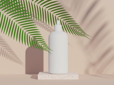 3d render of blank cosmetics skincare product or packaging for mock up. Terrazzo design. Beauty soap and spa concept. Lotion oil moisture for skin health. Premium and luxury design for branding.