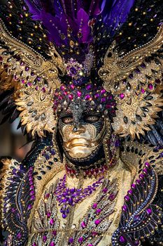 VENICE, ITALY - Febrary 18 2020: The masks of the Venice carnival 2020