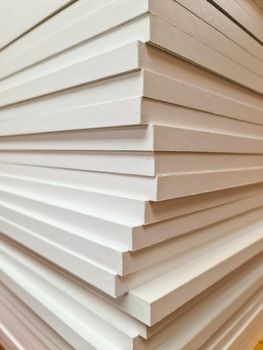 A stack of wooden boards for handicraft construction
