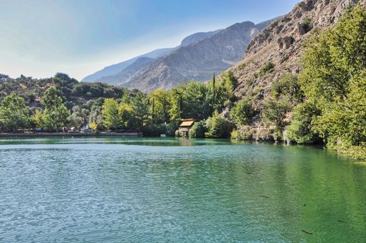 Famous lake in Zaros village of Crete