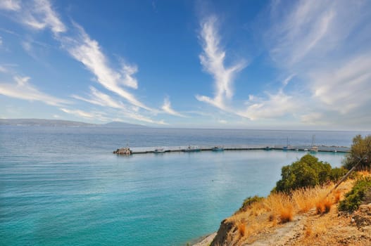 Beautiful village of Agia Galini in Crete island with a great beach, Greece