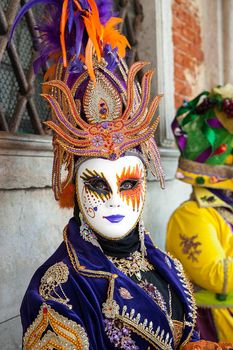 VENICE, ITALY - Febrary 19 2020: The masks of the Venice carnival 2020