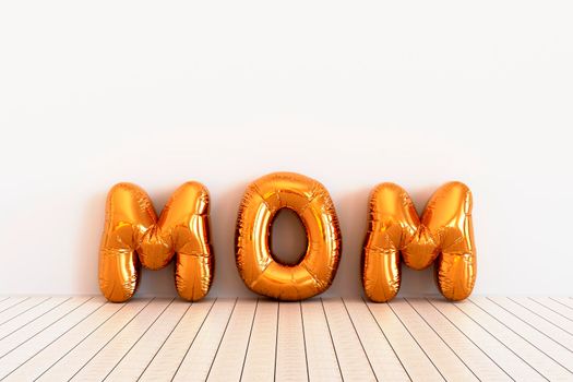 Happy mothers day mom text, copy space text, 3D illustration
