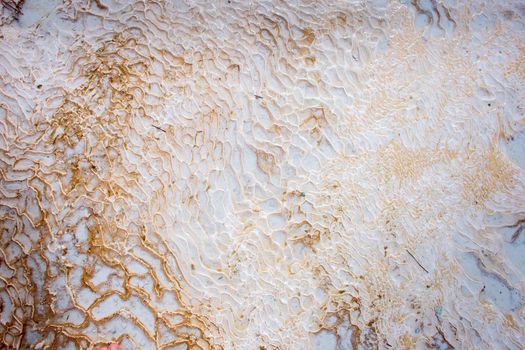Texture of a white wall to Pamukkale, calcium, the cotton lock. Background