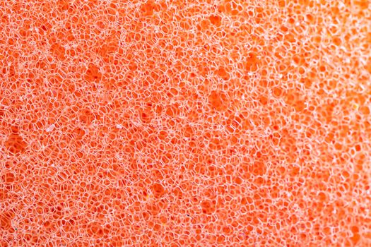 orange sponge detail texture, sponge texture background. Closeup, macro