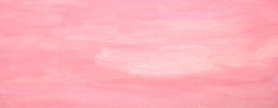 Pink pastel watercolor painted stain on paper. Handmade abstract paintbrush texture background.