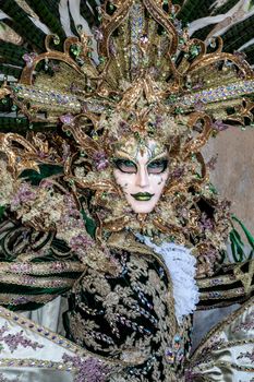 VENICE, ITALY - Febrary 23 2019: The masks of the Venice carnival 2019