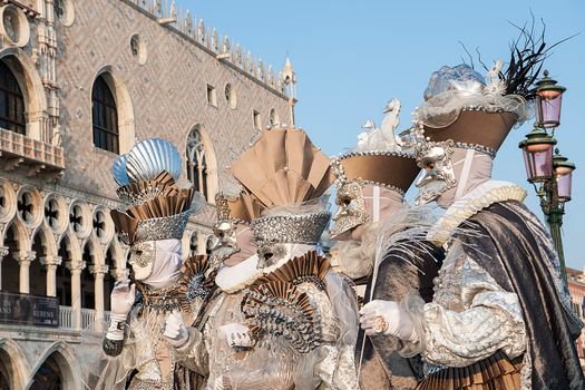 VENICE, ITALY - Febrary 18 2020: The masks of the Venice carnival 2020