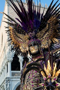 VENICE, ITALY - Febrary 18 2020: The masks of the Venice carnival 2020