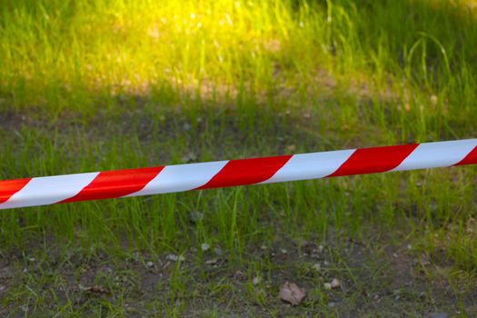 Red and white ribbon for barrage of the territory