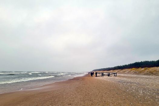 A picturesque view of the cold Baltic Sea in winter