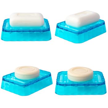 Soap bars isolated on the white background, close up
