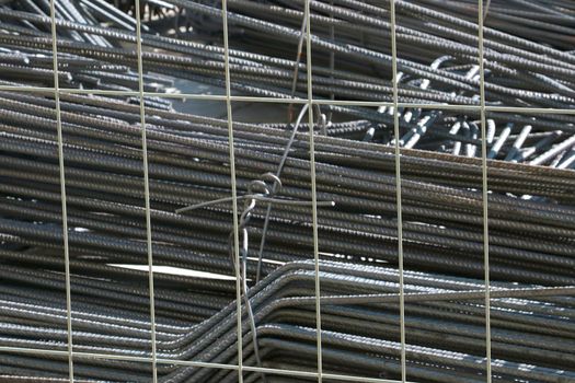 Close-up of metal structures. Metal bars