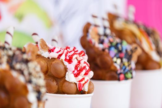 bubble waffle ice cream