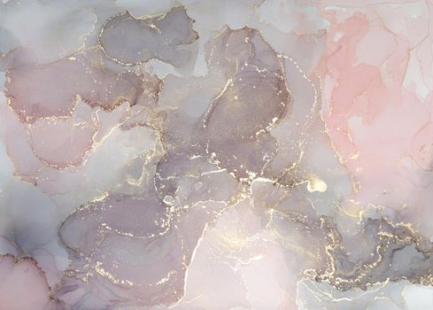 Black, pink and gold alcohol ink splash, liquid flow texture paint, luxury abstract digital paper fine art pattern, wallpaper. Handmade illustration