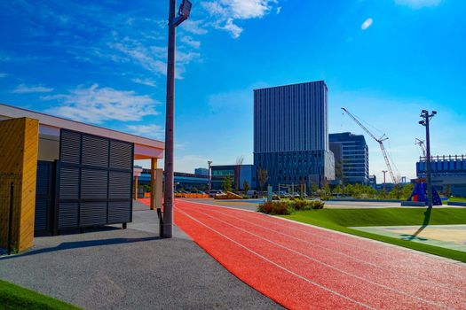 Toyosu athletic field. Shooting Location: Kyoto Ward, Tokyo