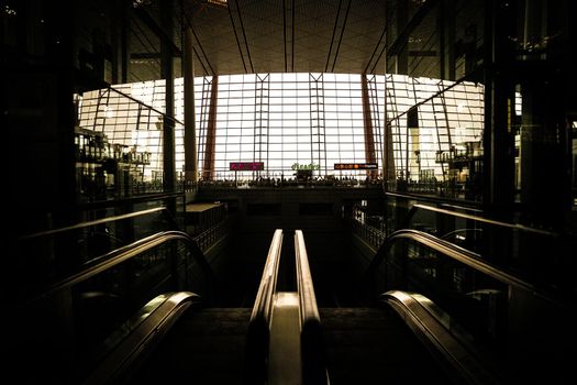 Beijing International Airport Wow and Silhouette. Shooting Location: China, Beijing