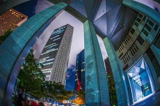 Night view of the high-rise building group of Tokyo Shinjuku. Shooting Location: Tokyo metropolitan area